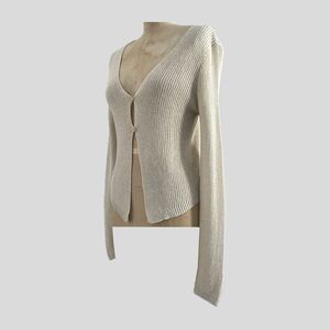 Altar'd State Beige Neutral Long Sleeve Knit Cardigan Sweater Womens Size M/L